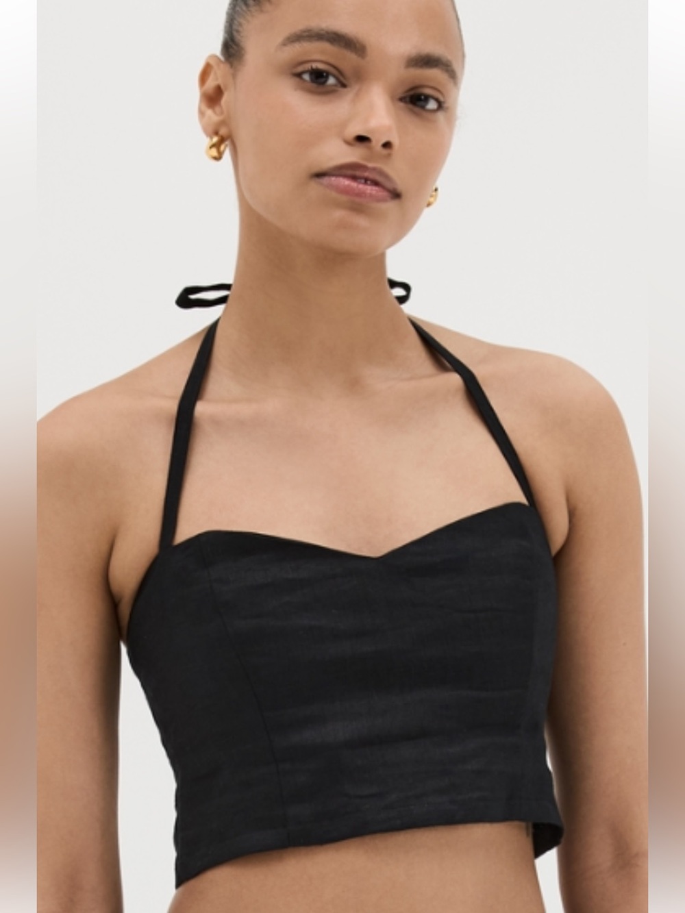 Reformation Jaida Linen Halter - Size Medium